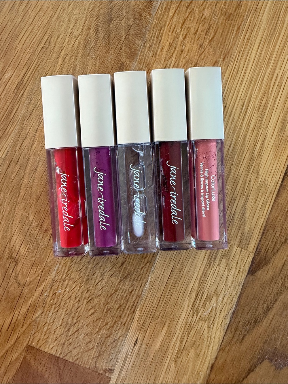 jane iredale Lip Gloss Set – Red, Purple, Clear, Burgundy, Pink